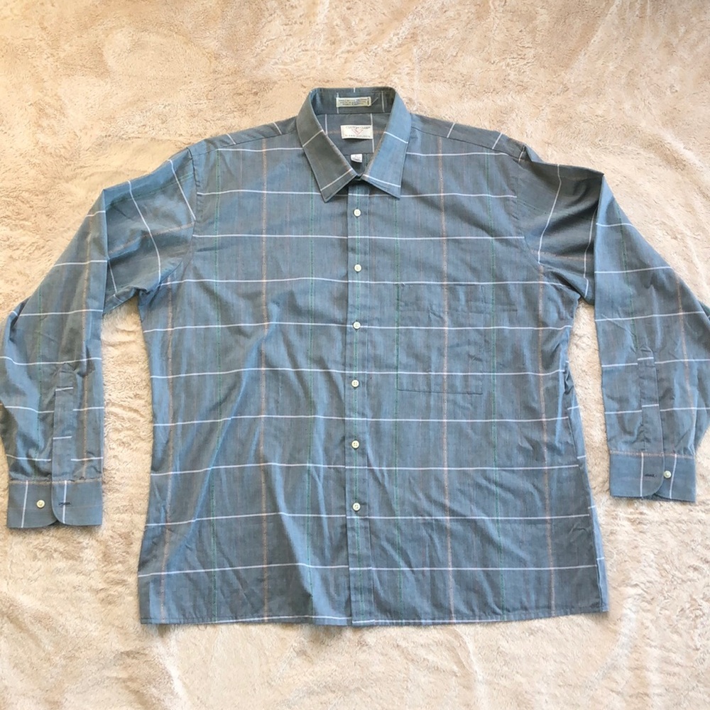 Subtle Blue Plaid Button Down